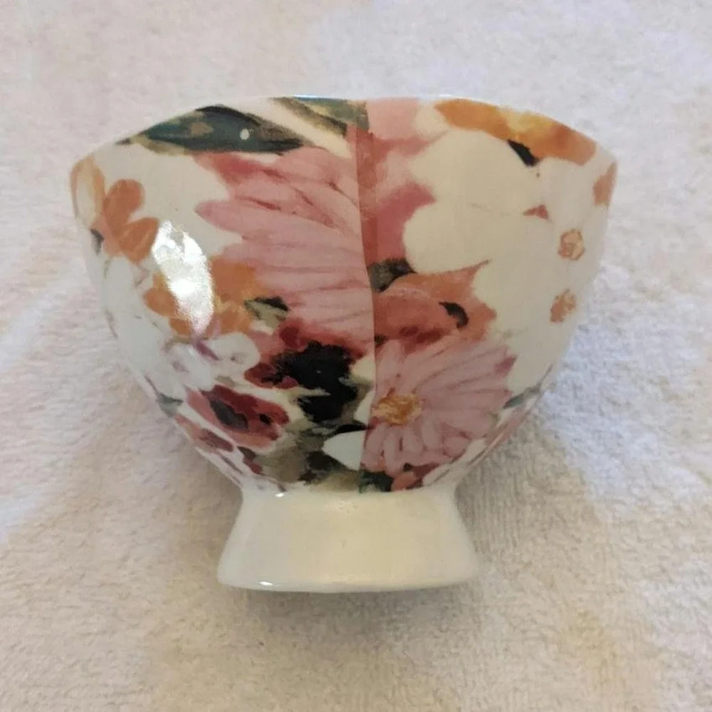 Kellie Montana Floral Bowl, Microwave and Dishwasher Safe, Decorative, Boho, EUC